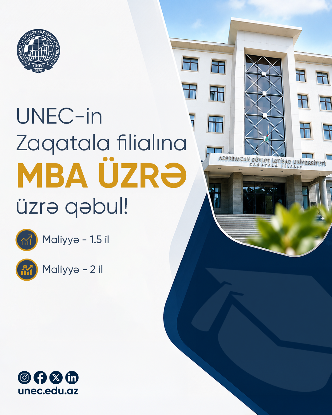 UNEC-in Zaqatala filialında MBA proqramına tələbə qəbulu başlayır