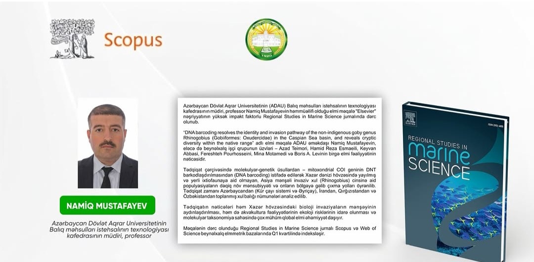 ADAU əməkdaşının elmi məqaləsi Q1 kateqoriyalı jurnalda dərc olunub