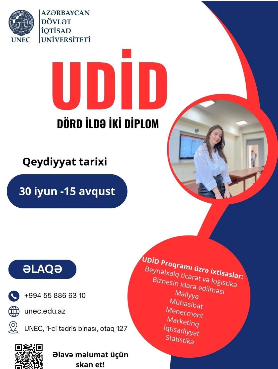 UNEC-də Universitet Daxili İki Diplom proqramına sənəd qəbulu başlayıb