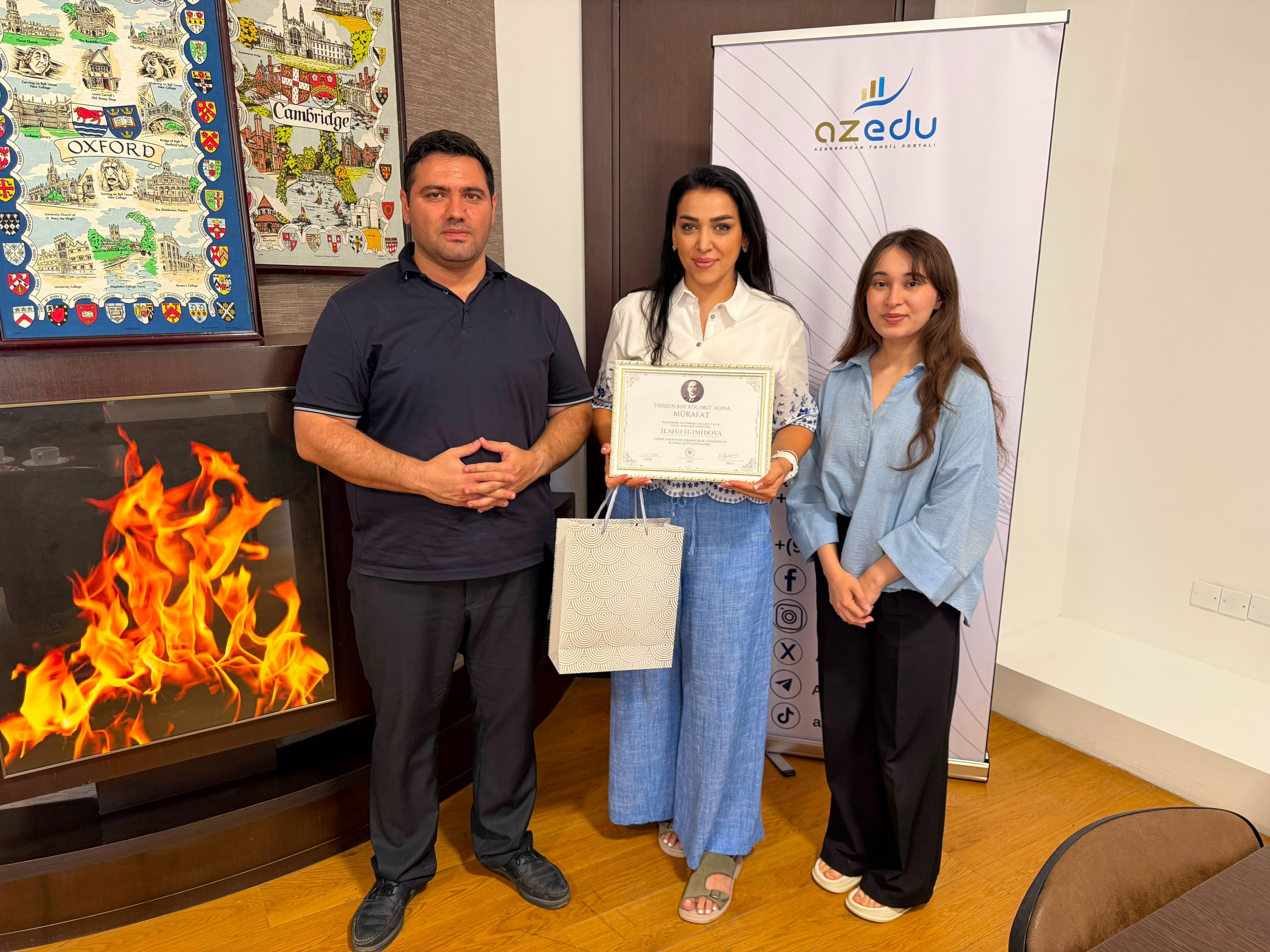 “Firidun bəy Köçərli” mükafatı İlahə Həmidovaya təqdim edilib