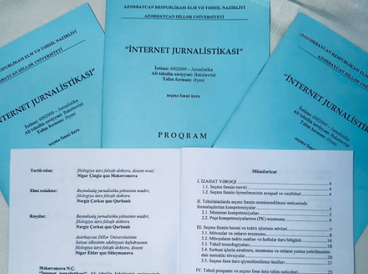 ADU əməkdaşının “İnternet jurnalistikası” fənni üzrə tədris proqramı nəşr olunub