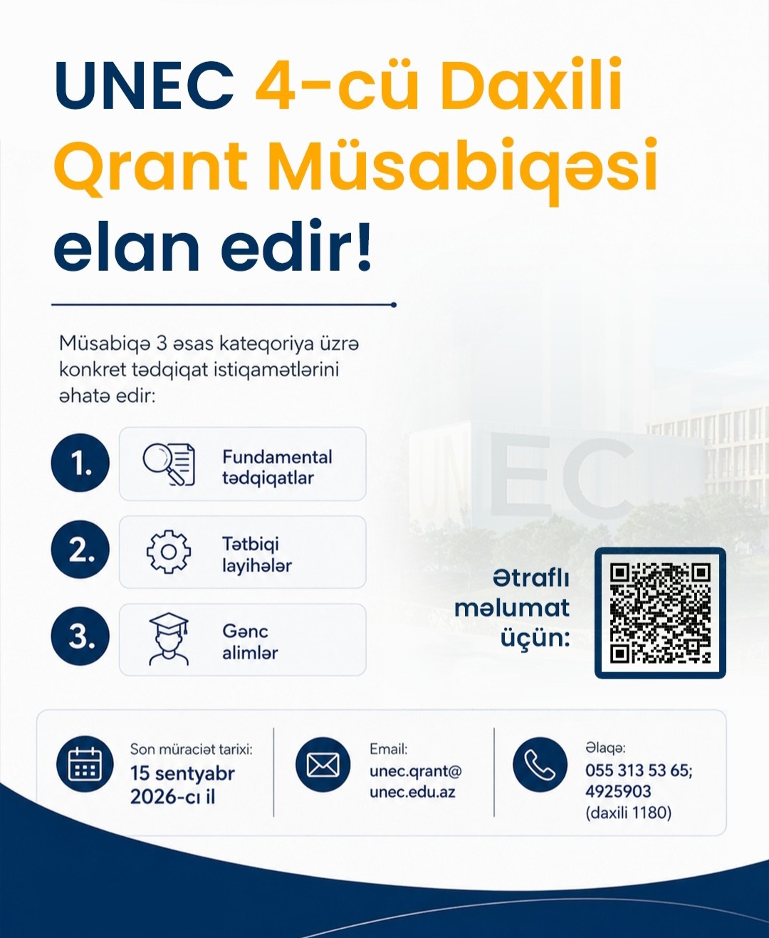 UNEC 4-cü Daxili Qrant Müsabiqəsini elan edib
