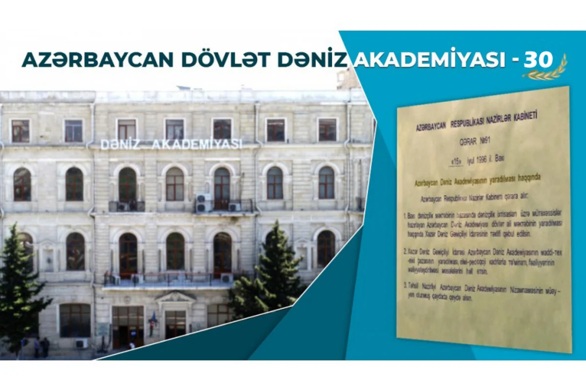 Azərbaycan Dövlət Dəniz Akademiyasının fəaliyyətə başlamasından 30 il ötür