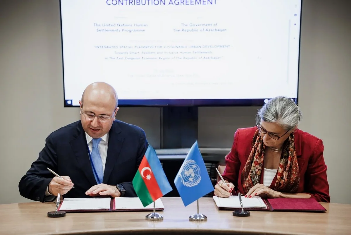Azərbaycan və UN-Habitat işğaldan azad edilmiş kəndlərin planlaşdırılması üzrə saziş imzalayıb