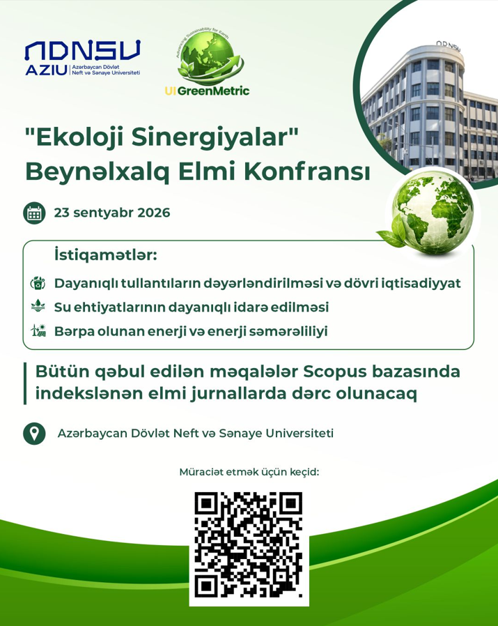 ADNSU-da UI GreenMetric 2026 çərçivəsində beynəlxalq elmi konfrans keçiriləcək