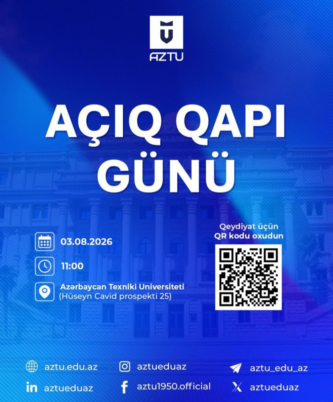 Abituriyentlər üçün fürsət: AzTU-da "Açıq qapı" günü