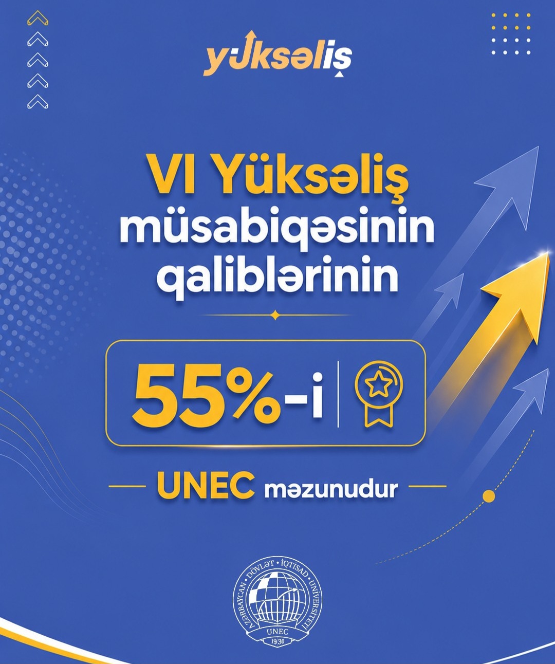 VI Yüksəliş müsabiqəsinin qaliblərinin 55 faizi UNEC məzunudur
