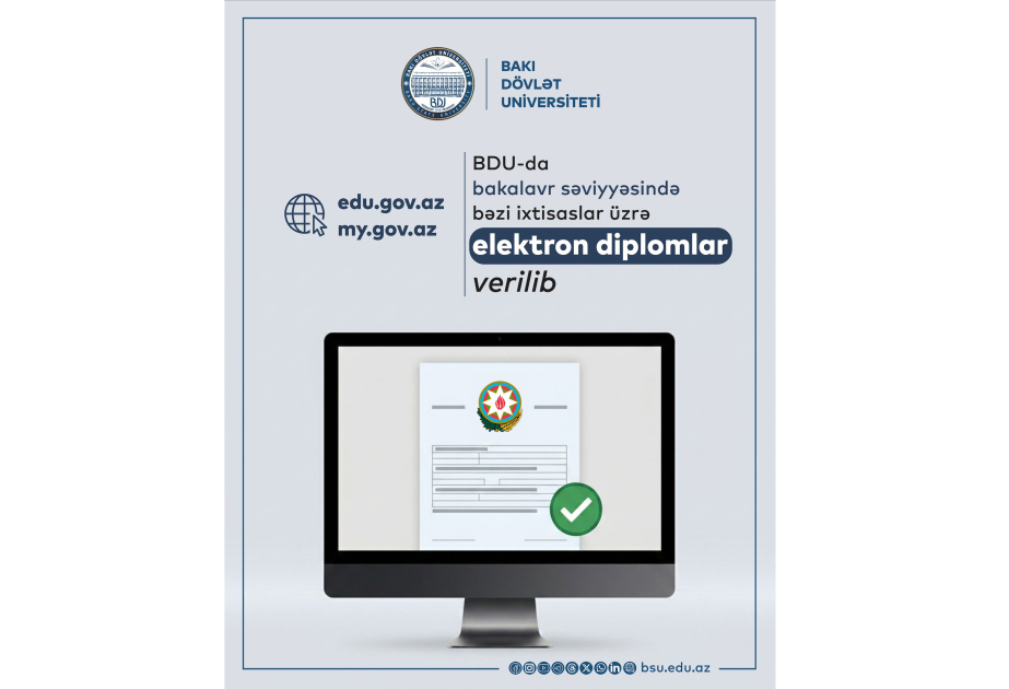 BDU-nun 1000 məzununun elektron diplomu imzalanıb