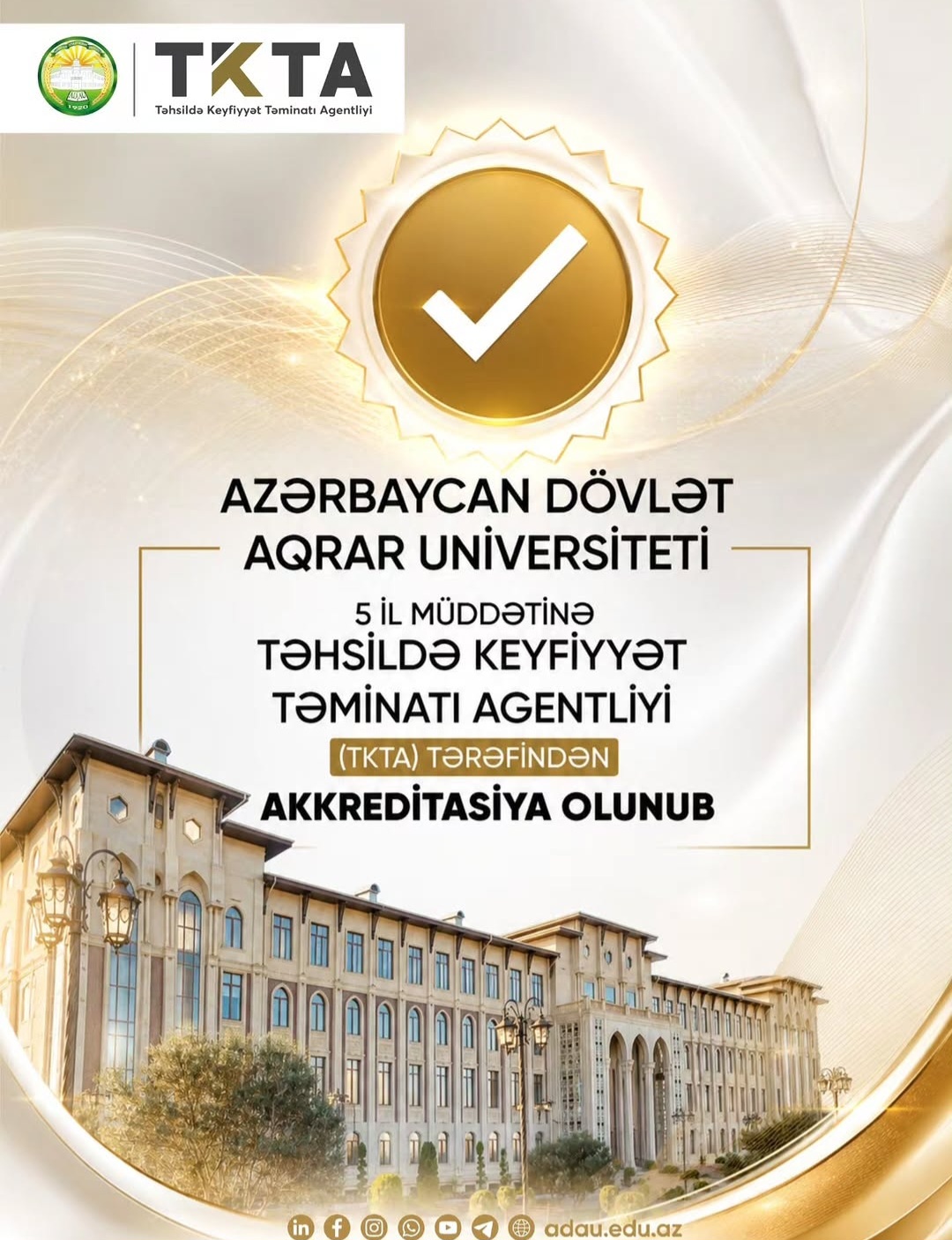 ADAU 5 il müddətinə akkreditasiya olunub