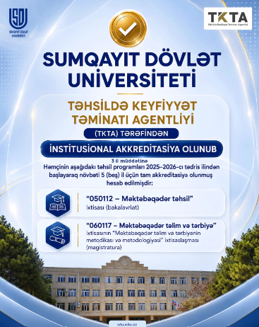Sumqayıt Dövlət Universiteti institusional və proqram akkreditasiyasından uğurla keçib