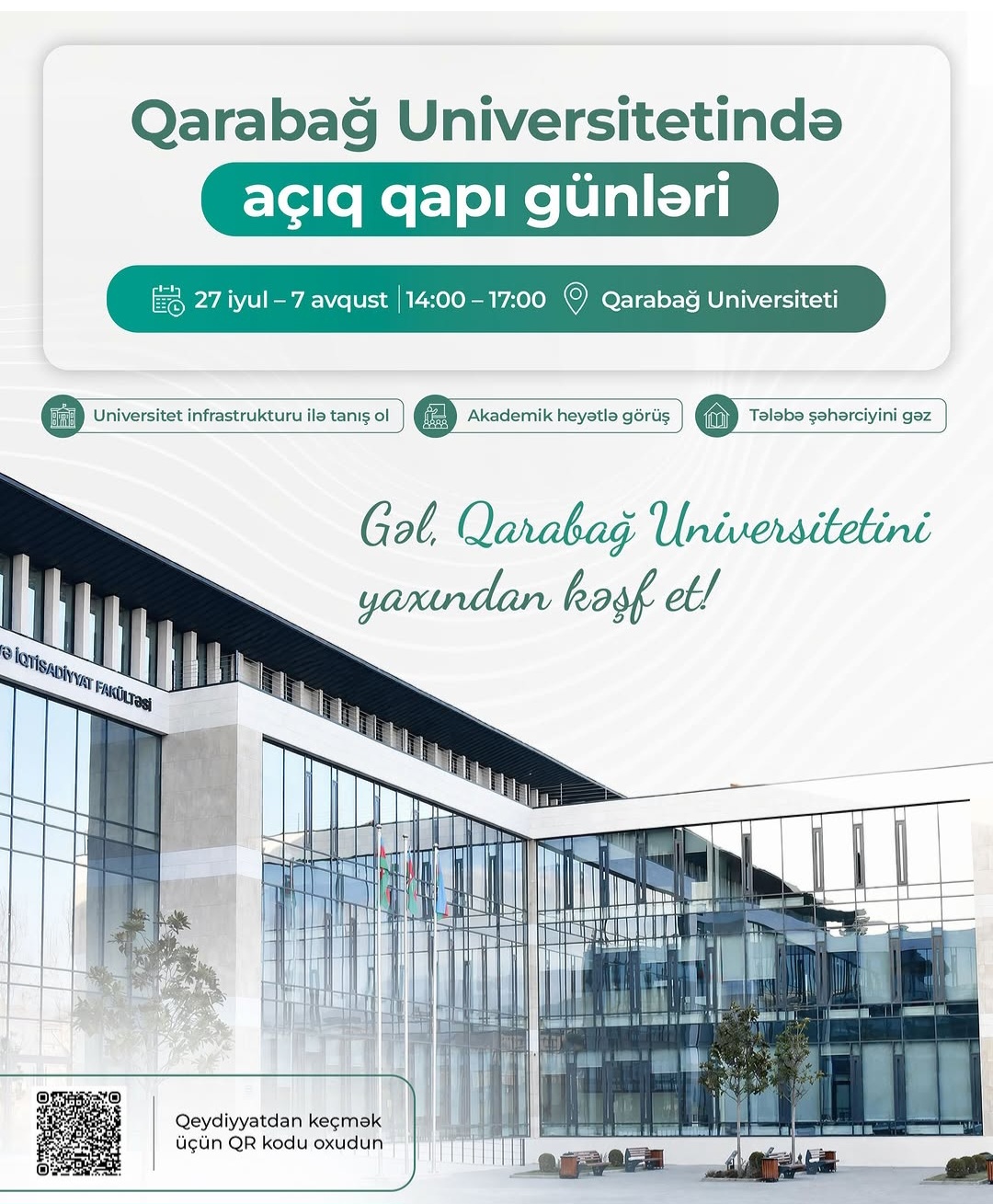 Qarabağ Universitetində Açıq Qapı Günləri keçiriləcək