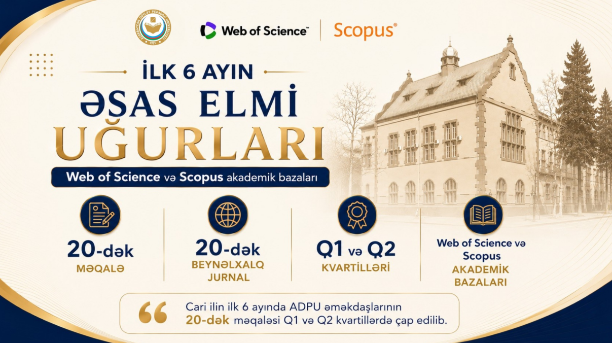 ADPU əməkdaşlarının tədqiqatları 20-dək nüfuzlu beynəlxalq jurnallarda dərc olunub