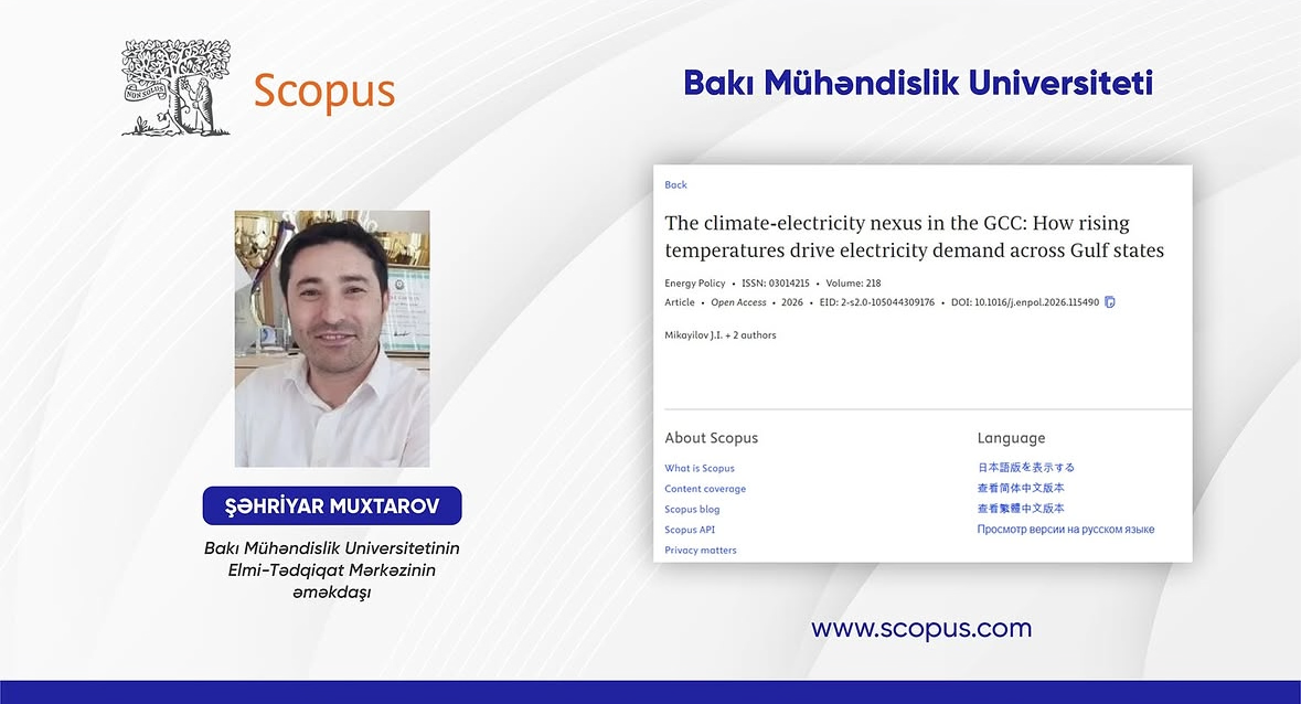    BMU əməkdaşının elmi məqaləsi Q1 kateqoriyalı jurnalda dərc olunub