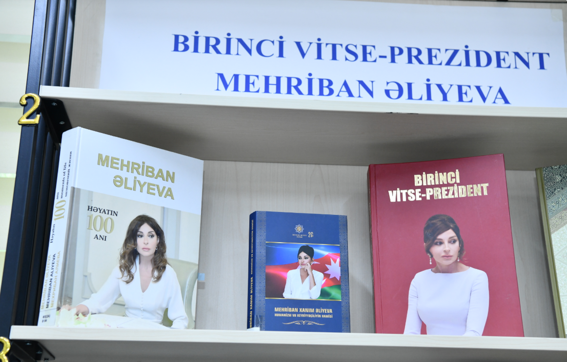 ADNSU-da Mehriban xanım Əliyevanın doğum gününə həsr olunmuş kitab sərgisi təşkil olunub