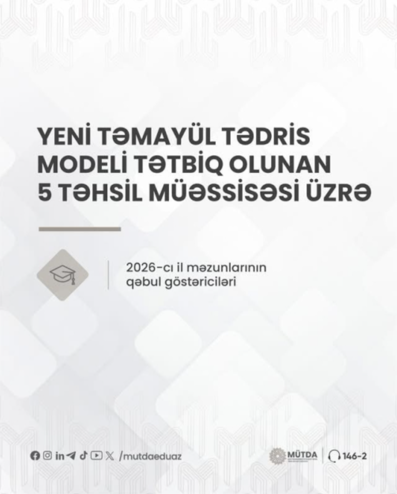 Yeni təmayül tədris modeli tətbiq edilən məktəblərin məzunlarının universitetlərə qəbul nəticələri açıqlanıb
