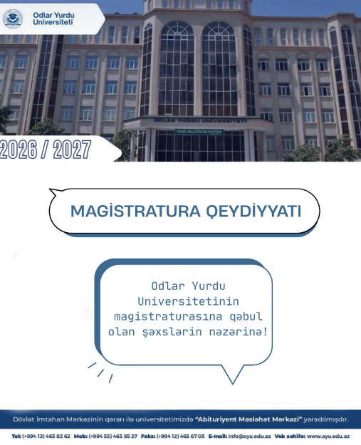 Magistraturaya qəbulun ikinci mərhələsi üzrə qəbul olunanların nəzərinə!