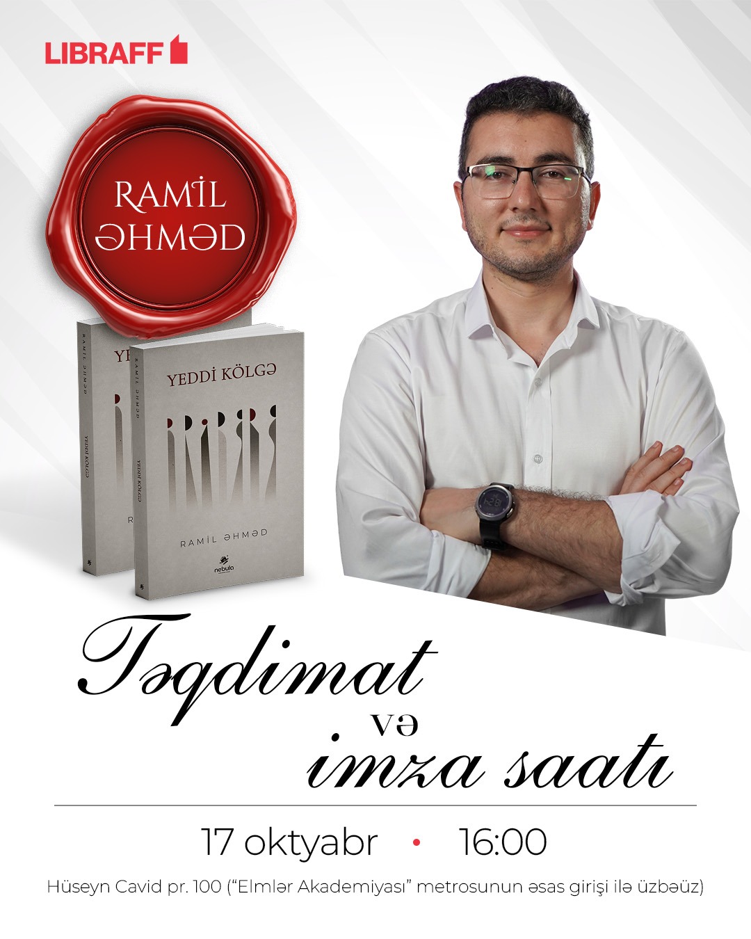 Ramil Əhmədin “Yeddi Kölgə” kitabının təqdimatı keçiriləcək