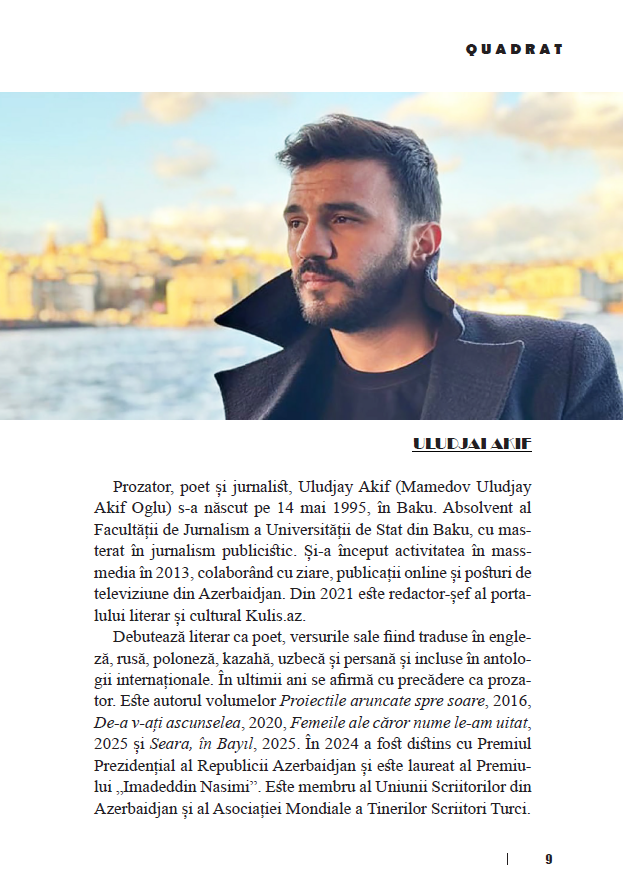 “ IV Beynəlxalq Quadrat” Nəsr Festivalında ölkəmizi yazıçı Ulucay Akif təmsil edəcək.