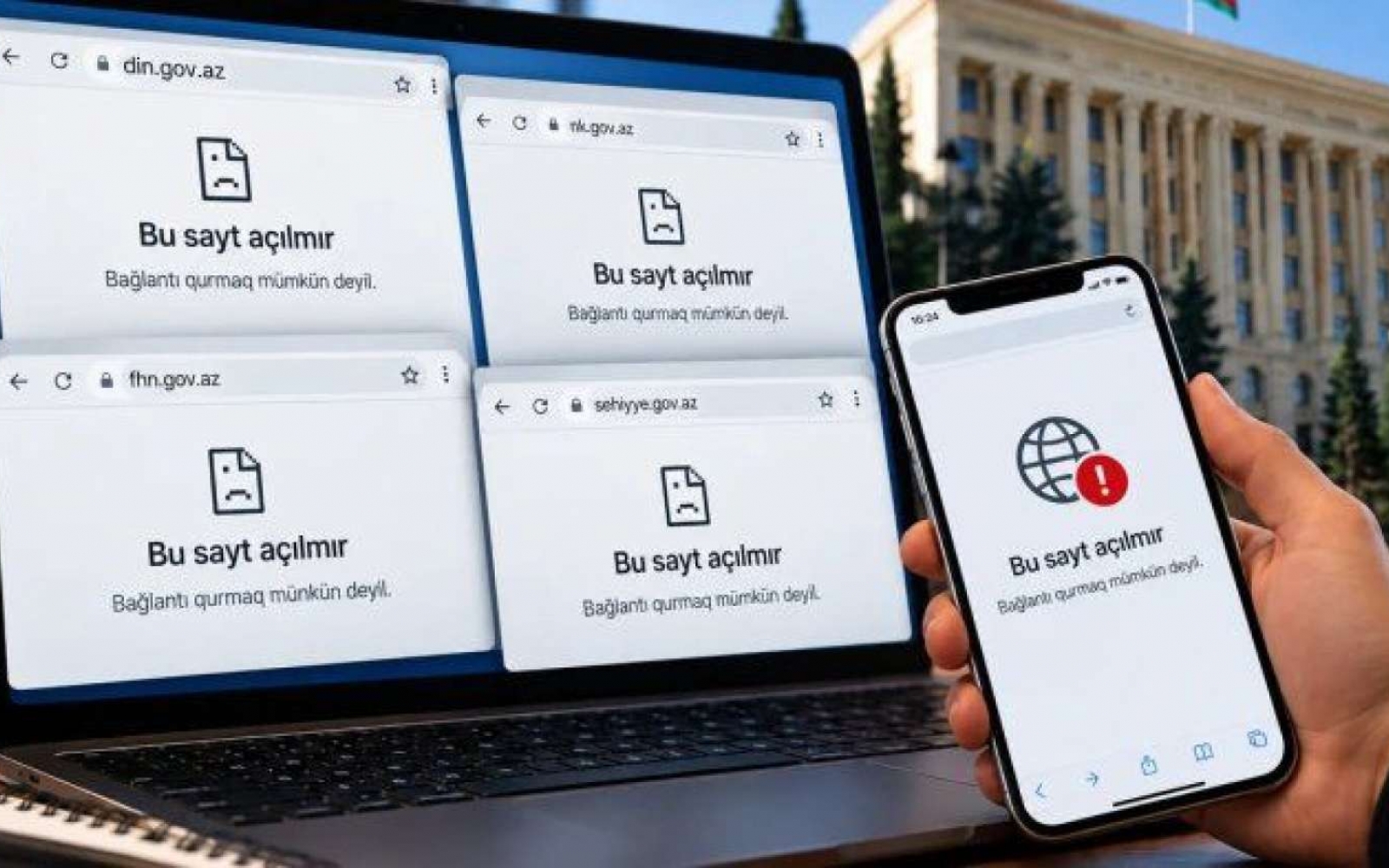 Azərbaycanda dövlət qurumlarının saytına giriş dayandı